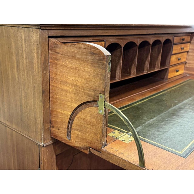 19th Century English Mahogany Secretary Chest of Drawers, 1890s For Sale - Image 9 of 18