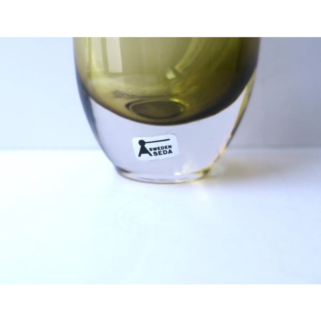 Yellow Swedish Yellow Glass Vase For Sale - Image 8 of 8