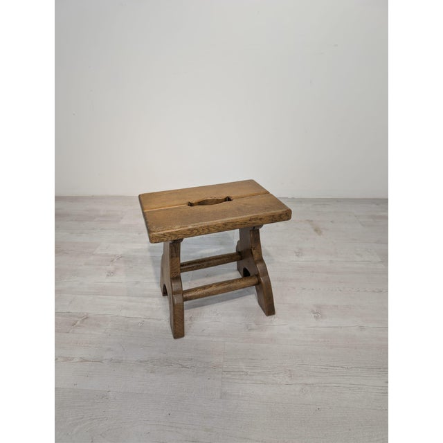 Small Rustic Wood Stool, 1965 For Sale - Image 12 of 12