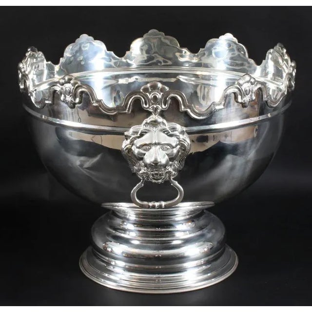 Large Vintage Silver Plate Monteith Punch Bowl, 1980s For Sale - Image 16 of 17
