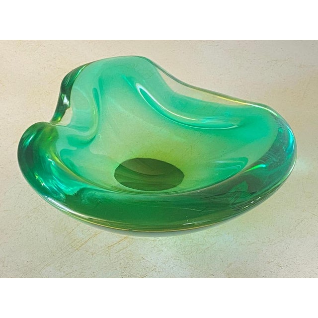 Vide Poche or Ashtray in Green Murano Glass, Italy, 1970s For Sale - Image 3 of 18