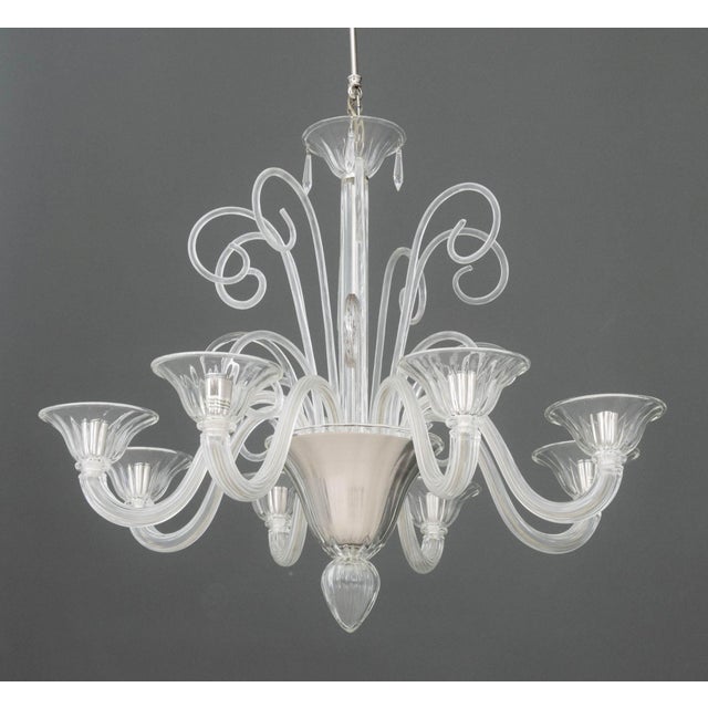 Modern Murano Glass Eight-Branch Chandelier For Sale - Image 11 of 11