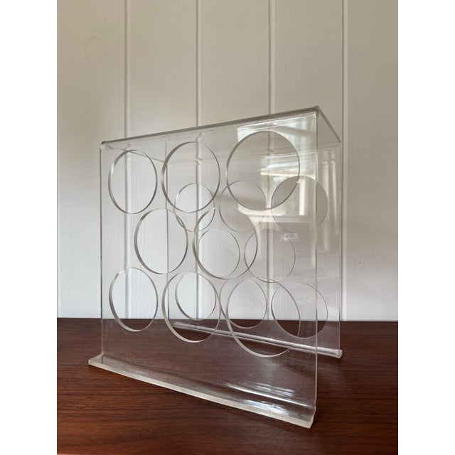 Transparent 1970s Postmodern Lucite Wine Rack For Sale - Image 8 of 9