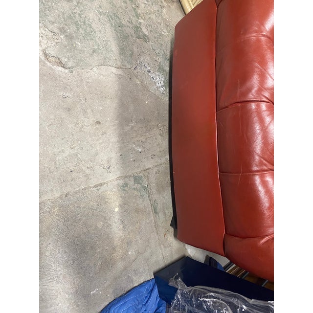 Swivel Ward Bennett Tufted Red Leather Club Chairs -a Pair For Sale - Image 14 of 14
