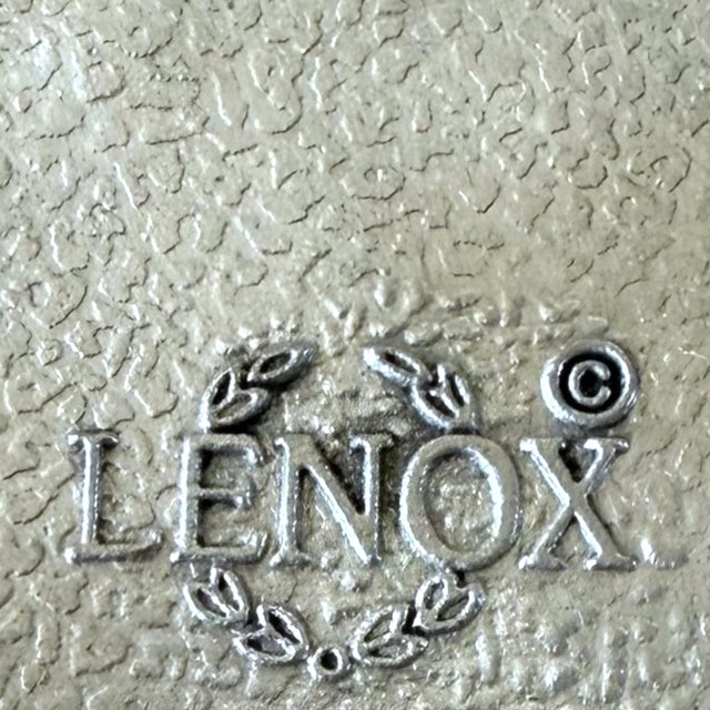 Metal Lenox Grape Weave Large Handled Silver-Tone Tray Metal Serveware For Sale - Image 7 of 11