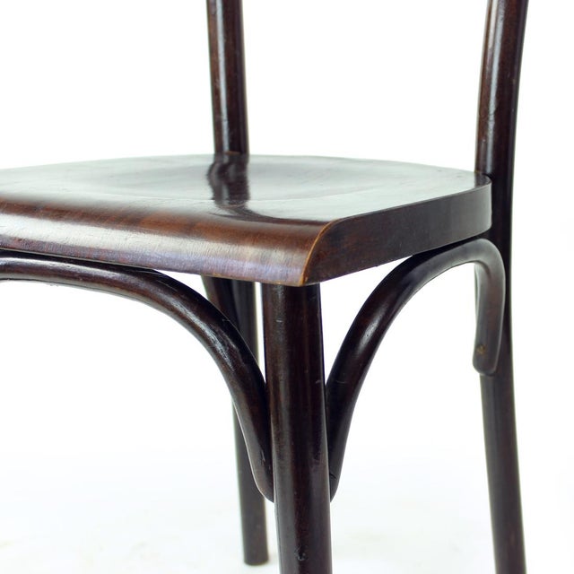 Beautiful, original bentood chair from Czechoslovakia. Produced in 1950s. The chair is made out of oak wood with plywood...