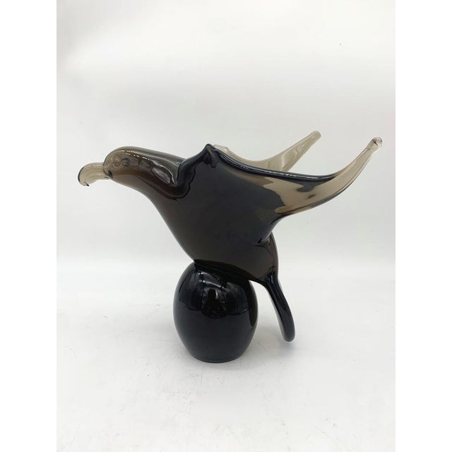 Black Murano Glass Bird Statue by Lucio Zanetti, 1980s For Sale - Image 6 of 6