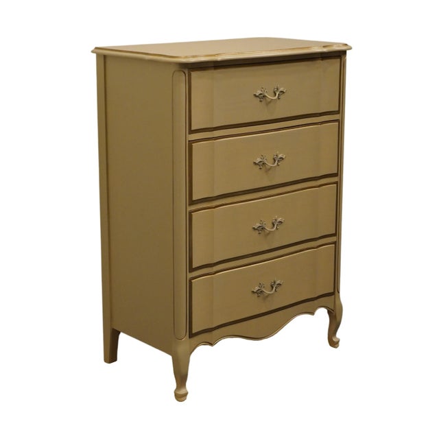 Shabby Chic Dixie Furniture Cream Painted Shabby Chic / Country French Style 32" Chest of Drawers 710-7 For Sale - Image 3 of 12