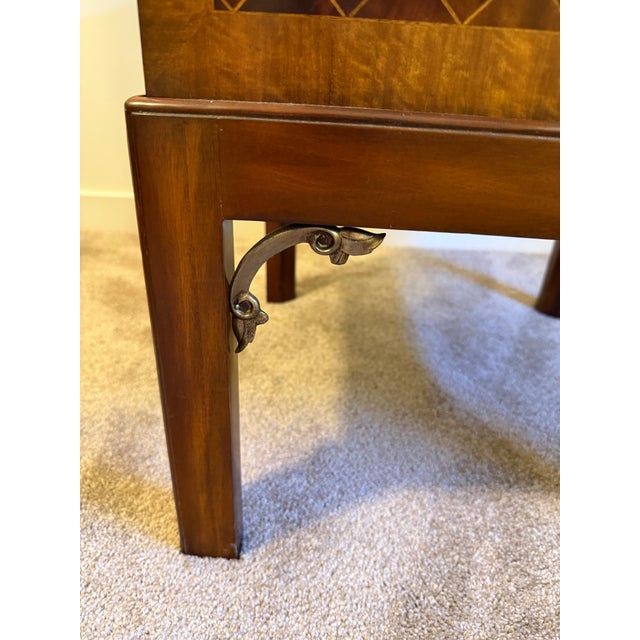 Vintage Maitland-Smith Mahogany Parquetry Box Table For Sale - Image 11 of 14