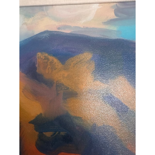 1990s Kevin Broad “Videy / Reykjavik” Iceland Series Acrylic Landscape Painting in Gilt Frame For Sale - Image 5 of 12