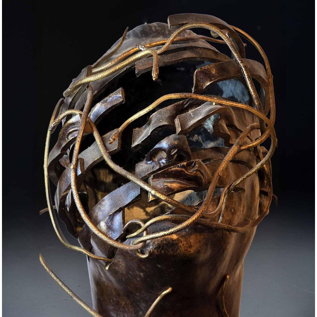 Metal René Hetzel, Bust with Snakes, 1920s, Bronze For Sale - Image 7 of 10