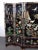 Vintage Chinese Five-Panel Black Lacquer Hardstone Inlaid Crane Room Divider Screen For Sale - Image 4 of 8