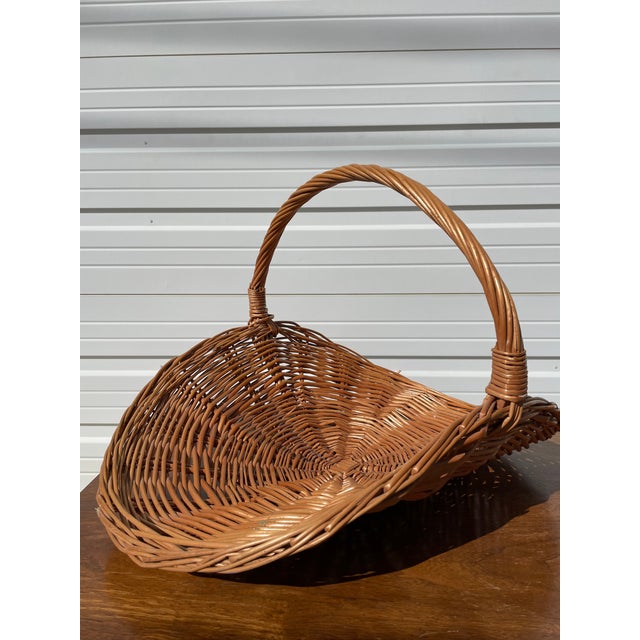 Vintage French Style Wicker Flower Basket Chairish