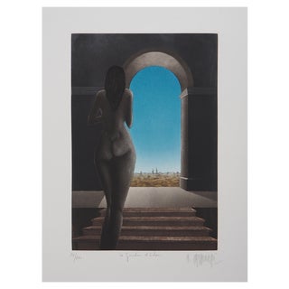 Michel Mathonnat, The Garden of Eden, Original Engraving in Pencil For Sale