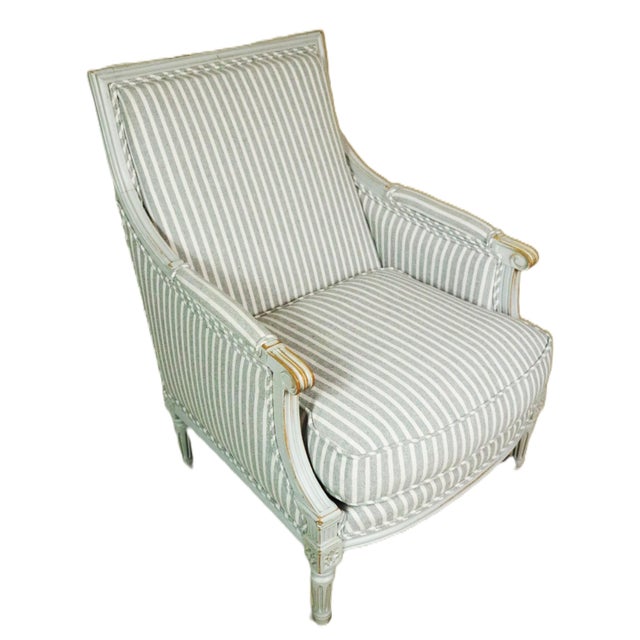 Louis XVI Style Bergeres, a Pair For Sale - Image 9 of 12