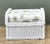 Antique White Vintage Braided White Rattan Ottoman For Sale - Image 8 of 12