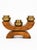 Wood Art Deco European Three Flame Hardwood and Heavy Brass Candlestick, 1930s For Sale - Image 7 of 7