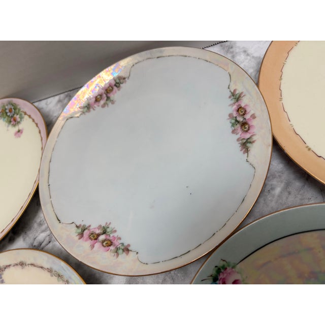 Vintage Collection of French Floral Dessert Dishes - Set of Five For Sale - Image 10 of 12