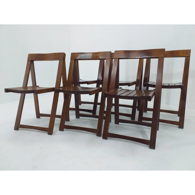 Mid-Century Folding Chairs by Aldo Jacober for Alberto Bazzani, 1960s, Set of 6 For Sale - Image 10 of 15