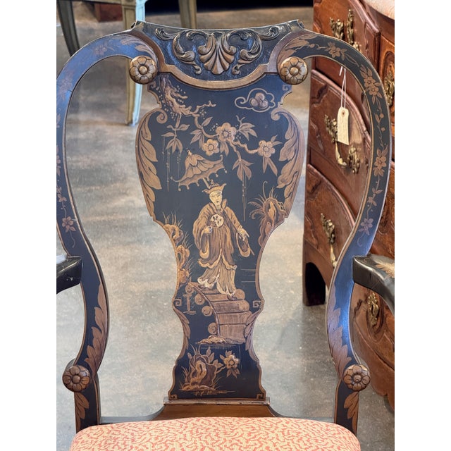 1920s Pair of 1920s Chinoiserie Armchairs With Painted Decoration For Sale - Image 5 of 16