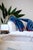Textile Large Blue Hand Shaped Pillow ,Handmade Velvet Cushion,Unique Decorative Throw Pillow For Sale - Image 7 of 7