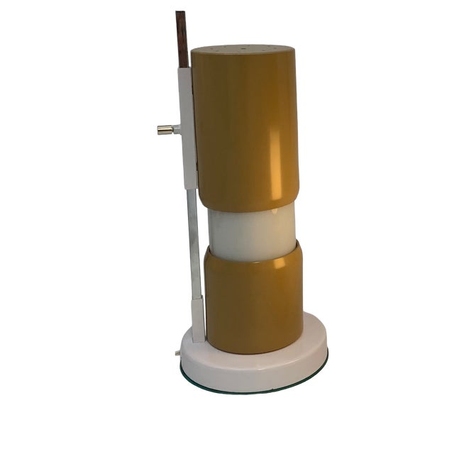 Mid-Century Brass and Wood Lamp, 1980s For Sale
