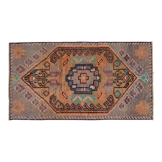 Handmade Doormat Bath Rug Small Turkish Rug - 18'' X 35'' For Sale