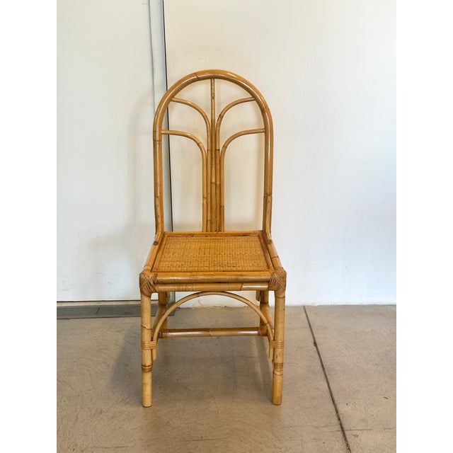 Wood Wicker and Bamboo Chair, 1970s For Sale - Image 7 of 7