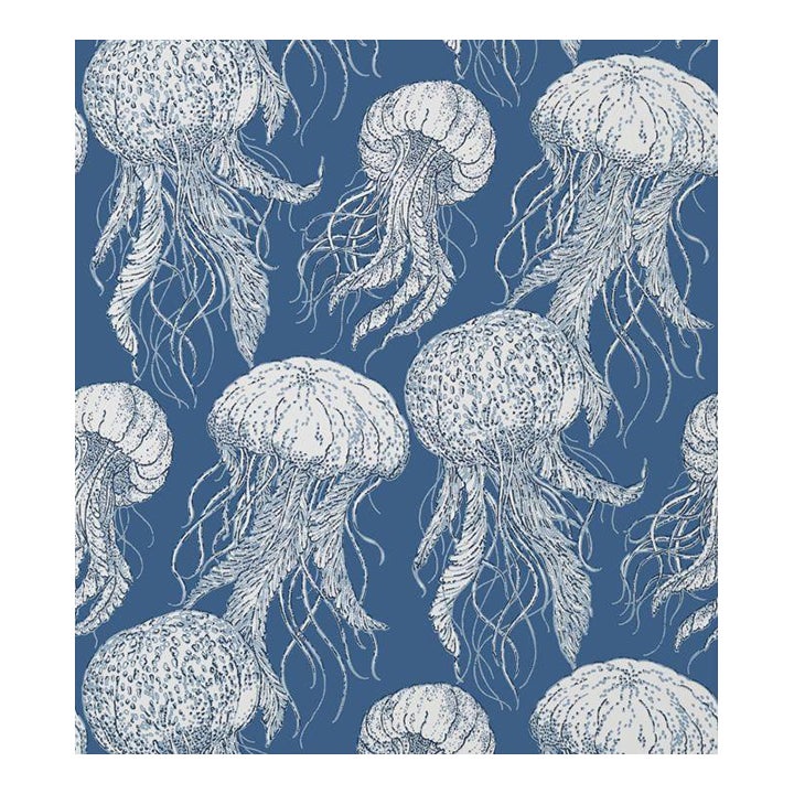 Jelly Fish Bloom Wallpaper Cornflower Blue Chairish