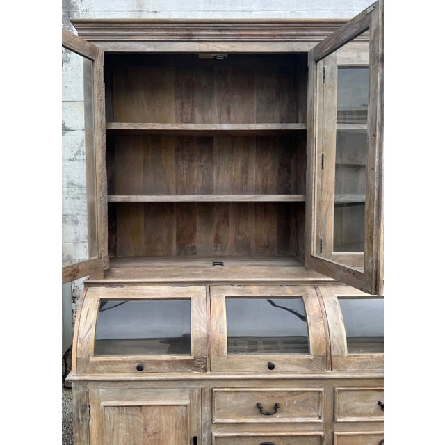 2020s Driftwood Coastal Kitchen Pantry Hutch For Sale - Image 5 of 10