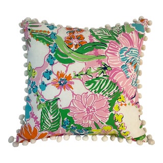 Palm Beach Coastal Chic Lilly Pulitzer Indoor or Outdoor Decorative Pillow For Sale