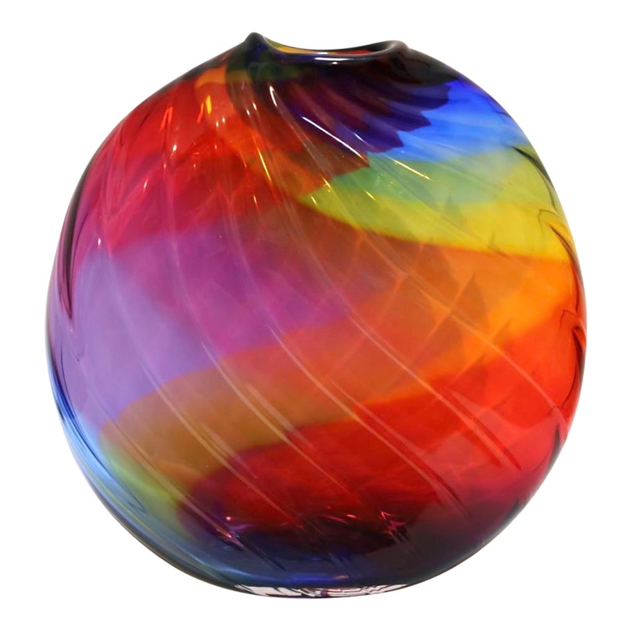 Dan Bergsma Studio Glass Rainbow Vase Chairish