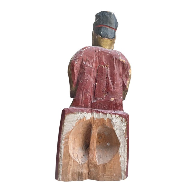 19th Century Chinese Polychrome and Gilt Ancestor Figures- A Set of 3 For Sale - Image 10 of 10