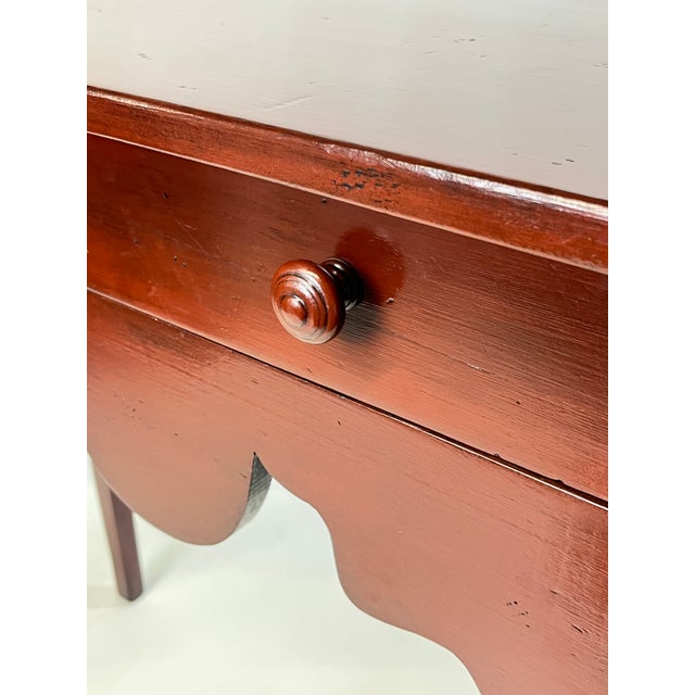 Vintage Eddy West Solid Pine Scalloped Apron Tavern Table or Huntboard For Sale - Image 12 of 13