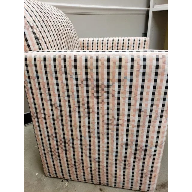 1980s Milo Baughman for Directional Custom Upholstered Lounge Chair With Original Tags For Sale - Image 11 of 12