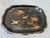 Vintage Black Lacquer Chinoiserie Bird Tray For Sale - Image 4 of 15
