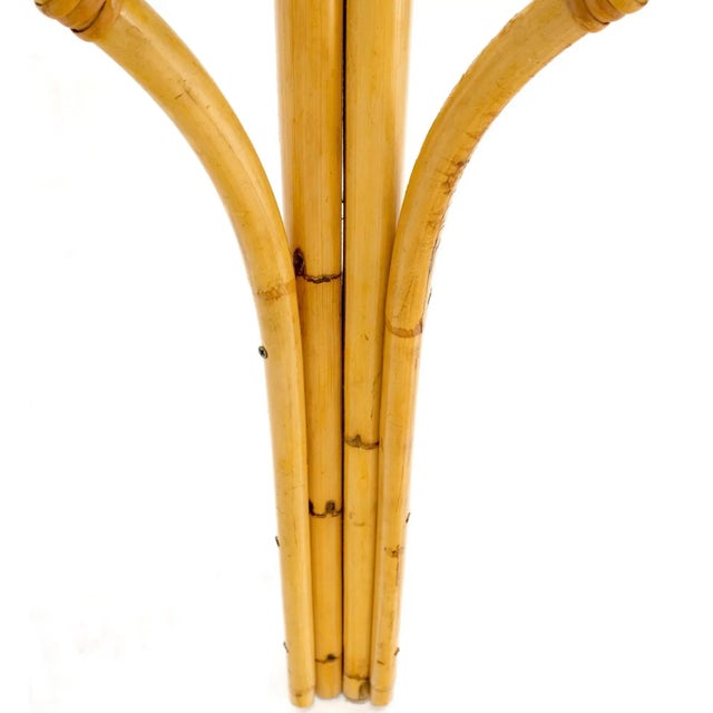 Mid 20th Century Bamboo Frame Glass Top Console Table w/ Figurative Brass Supports For Sale - Image 5 of 13