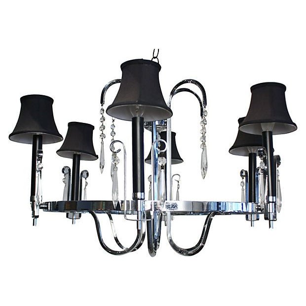 Chrome & Crystal Prism Chandelier Chairish