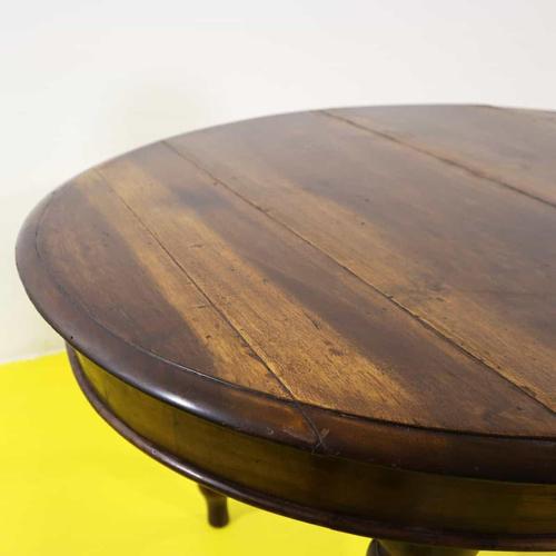 Wood Round Wood Table with Turned Legs For Sale - Image 7 of 9