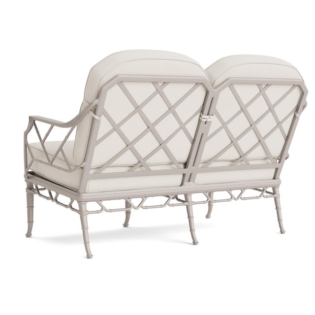 Not Yet Made - Made To Order Brown Jordan Calcutta Loveseat, Dove frame with Fusion Natural fabric For Sale - Image 5 of 11