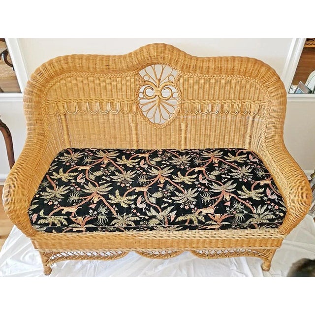 Ralph Lauren 1980s Vintage Ralph Lauren Wicker Settee For Sale - Image 4 of 12