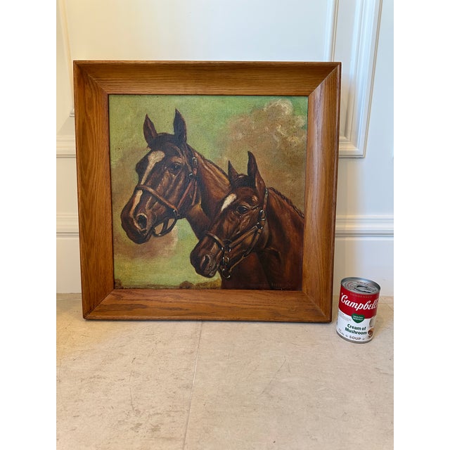 Realism Vintage 1959 Equestrian Horse Portrait Oil Painting - Signed & Framed For Sale - Image 3 of 16
