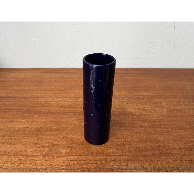 Mid-Century German Cobalt Blue Ceramic Bangkok Series Vase from Melitta, 1960s, in Very Good conditions. Designed 1960 to...