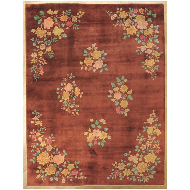 20th Century Chinese Art Deco Copper Coloured Nichols Rug, 1920 For Sale - Image 14 of 14
