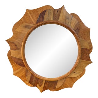 Anthropologie Lotus Wood Mirror For Sale