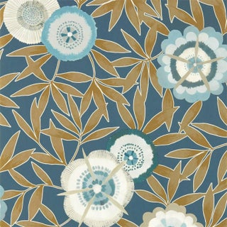 Harlequin Komovi Wallpaper in Midnight/Gold - a Sample For Sale