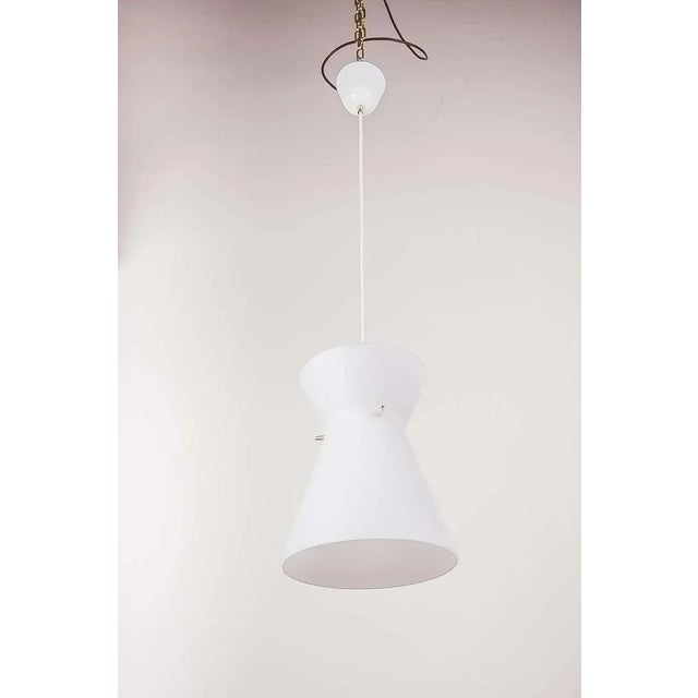 1960s Italian Pendant Lamp with Opal Glass Shade, 1960s For Sale - Image 5 of 13