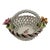 Vintage Italian Capodimonte Woven Rose Basket For Sale