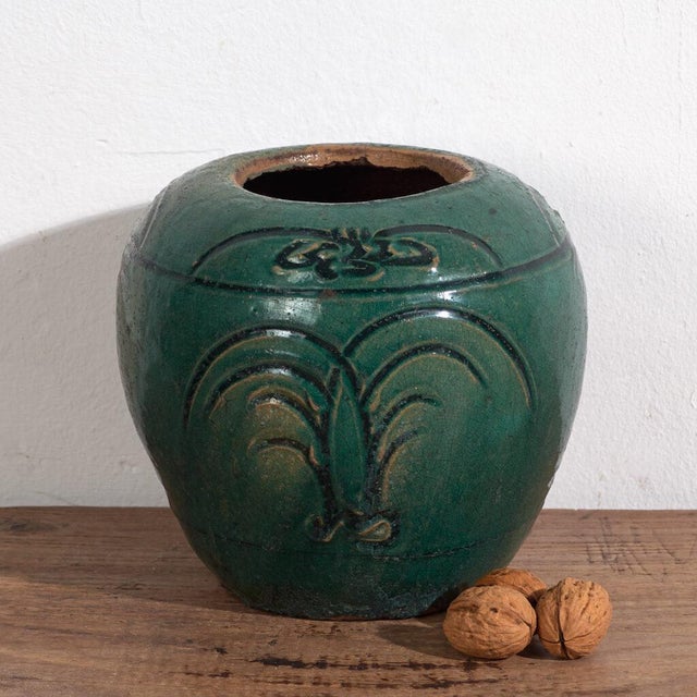 Green Antique Chinese Stoneware Vase For Sale - Image 8 of 8