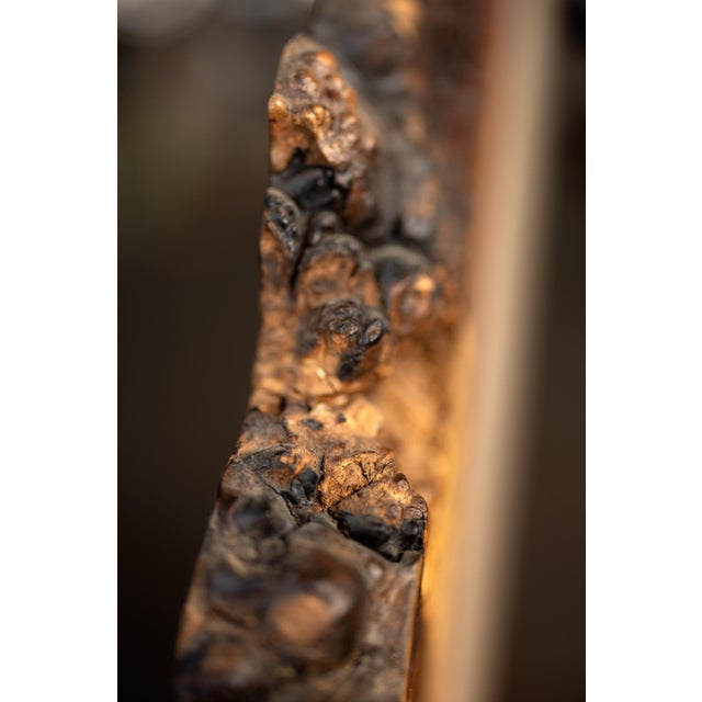 Wood Natural Edge Walnut Burl Organic Shape Wall Hanging Mirror by Alabama Sawyer For Sale - Image 7 of 8